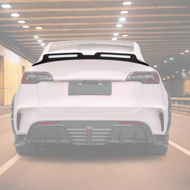 Aisen Auto Parts Pink Tesla Model Y Custom Carbon Fibre Spoiler