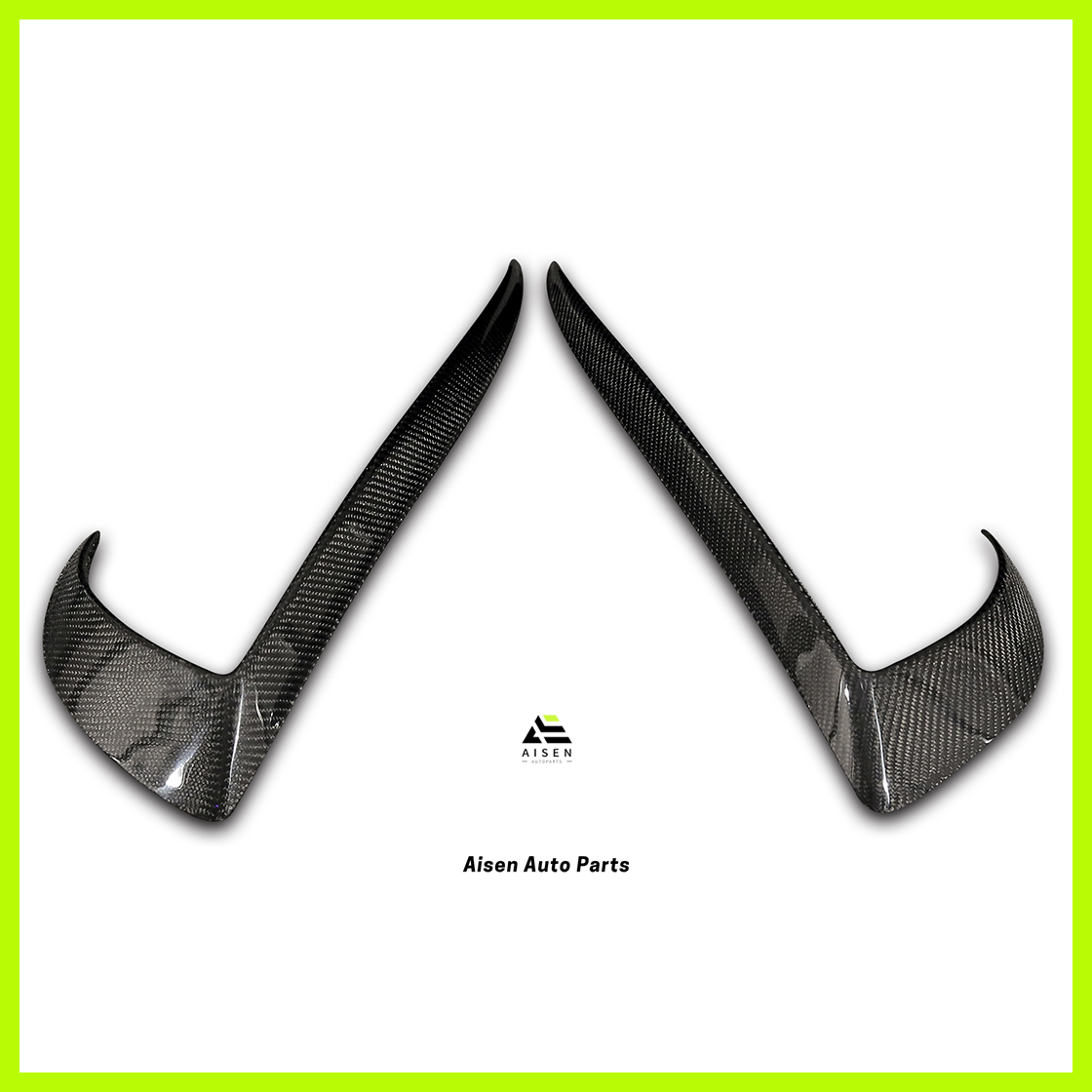 Aisen Auto Parts - Tesla Model S Carbon Fiber Fog Light Trim