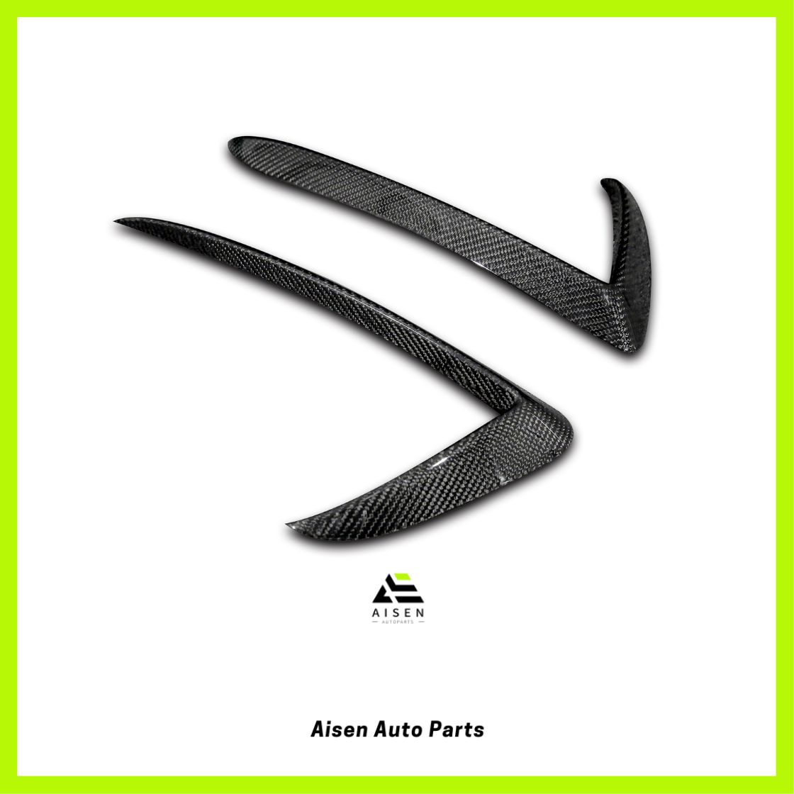 Aisen Auto Parts - Tesla Model Y Carbon Fiber Fog Light Trim - A Style