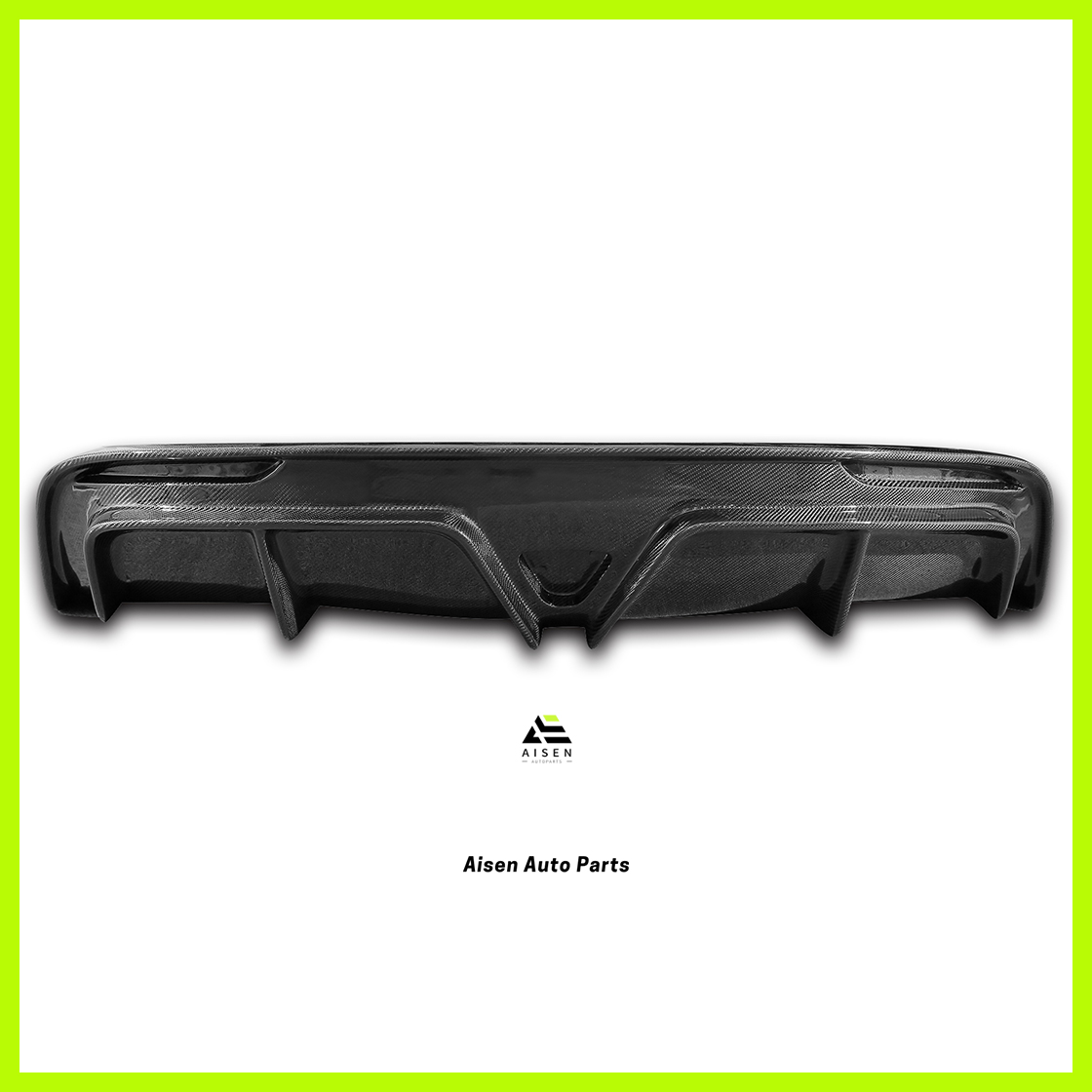 Aisen Auto Parts - Tesla Model Y Carbon Fiber Rear Diffuser Bumper - B Style